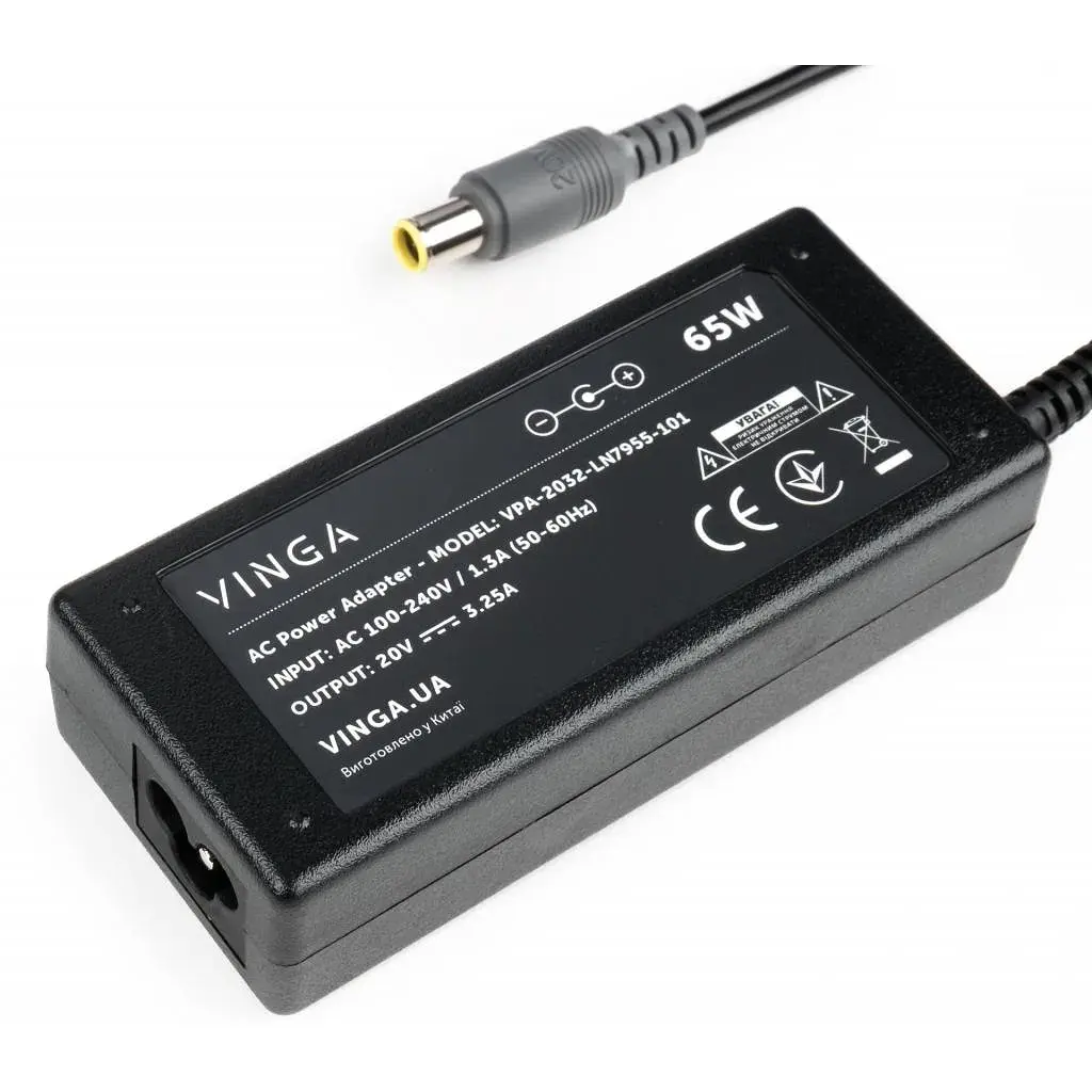 Блок живлення до ноутбуку Vinga Lenovo 65W 20V 3.25А 7.9*5.5 (VPA-2032-LN7955-101) - фото 2