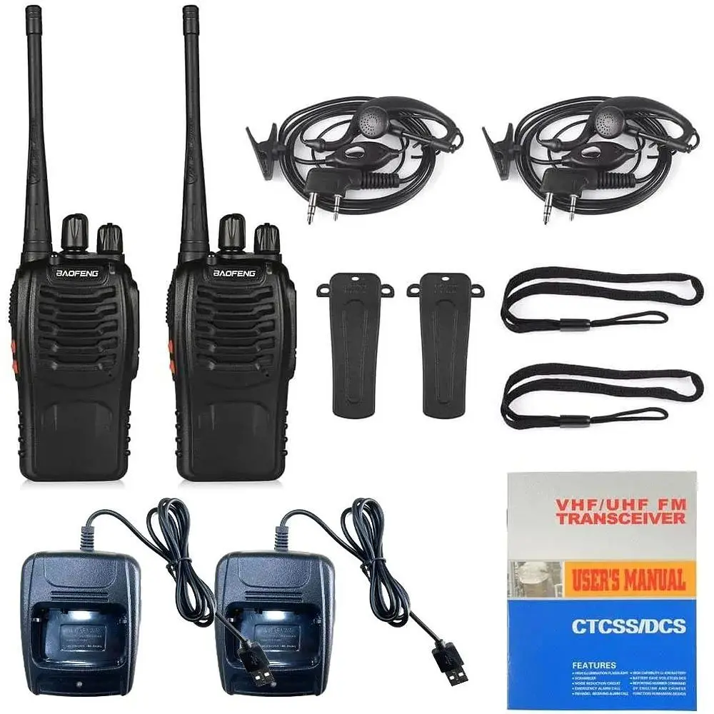 Комплект двух портативных тактических раций Baofeng BF-888S 2W с гарнитурой на 16 каналов UHF400-470 МГц (18837) - фото 5