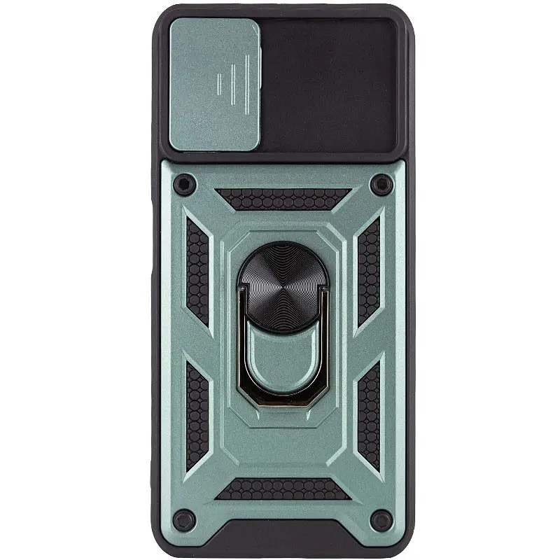 Ударостойкий чехол Camshield Serge Ring для Xiaomi 11T / 11T Pro Зелений, TPU+PC, Шторка на камеру - фото 3