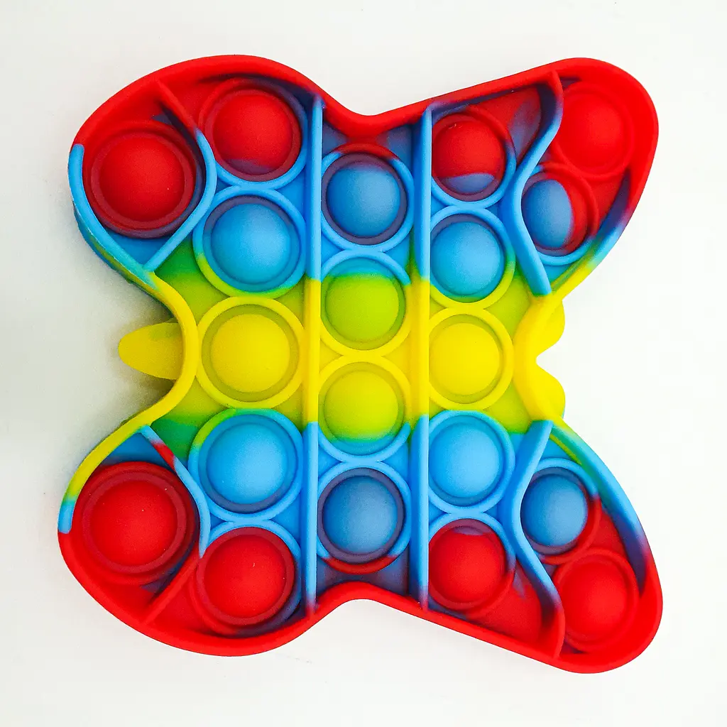 Сенсорна іграшка антистрес силіконова нескінченна пухирець попит UKC Pop It Fidget метелик - фото 2