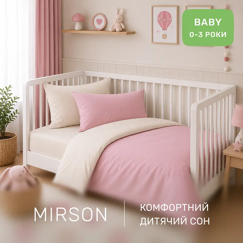 Дитяча постільна білизна MIRSON BABY фланель Milk/Pink 110х160см (2200012800287) - фото 6