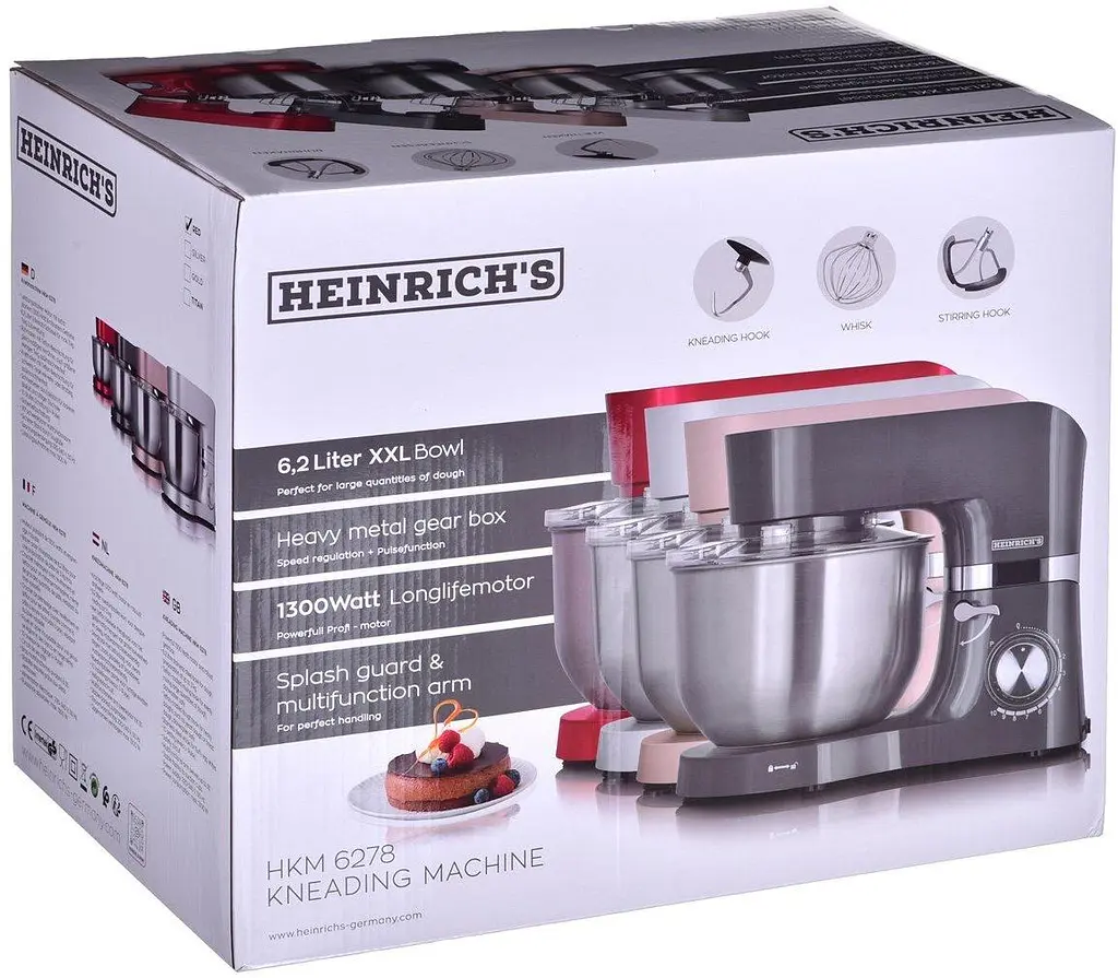 Міксер планетарний-тестоміс Heinrich's HKM 6278 Rosa 6.5 л - фото 10