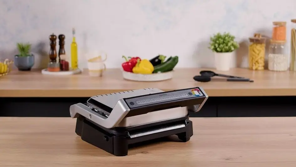 Гриль Tefal прижимной OptiGrll 2 в 1 Inox 2100Вт съемные пластины металл (GC772D30) - фото 8
