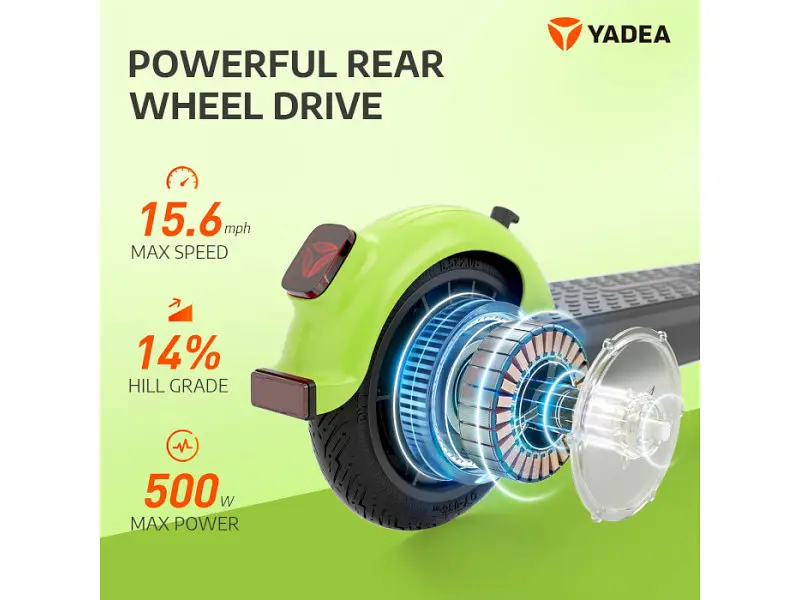 Електросамокат Yadea KS3 Lite Grey/Green (KS3liteGREY/GREEN) - фото 8