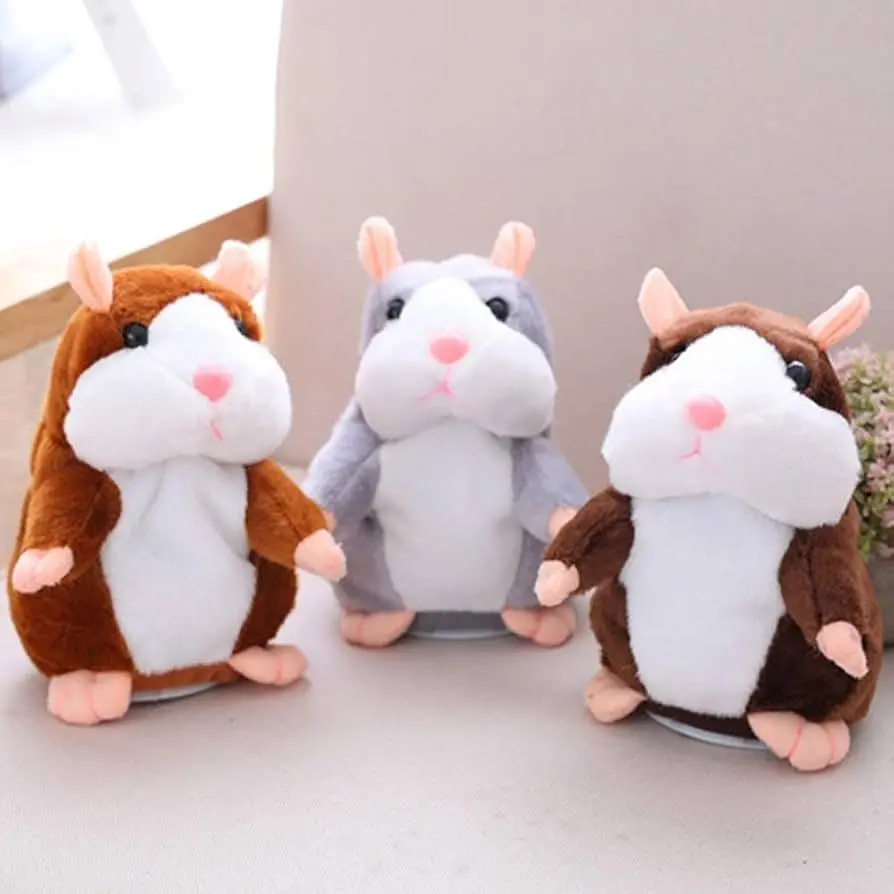Игрушка интерактивная Хомяк повторюшка, серый - фото 4