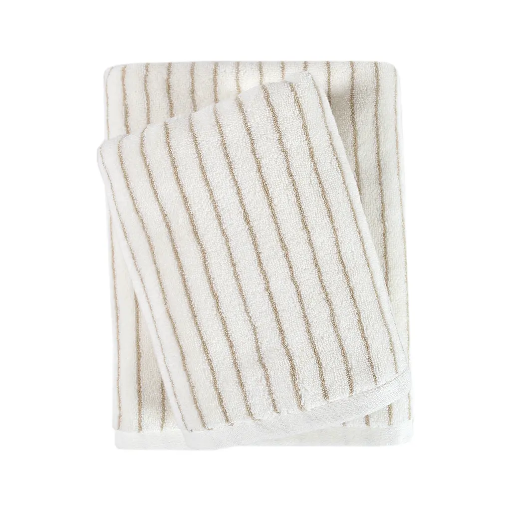 Рушник Lotus Home Готель Premium - Microcotton Stripe Ecru-Kahve 90x150 550 г/м² - фото 3