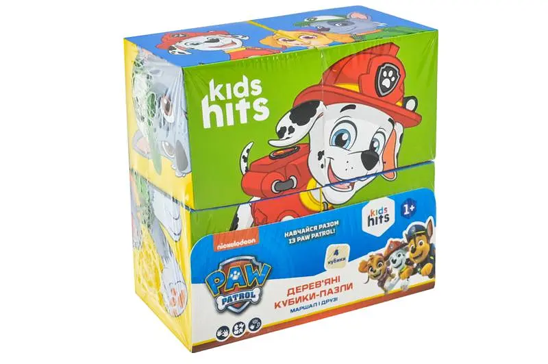Дерев'яні кубики-пазли KidsHits Paw Patrol, у плівці 10 x 5 x 10 см - фото 2