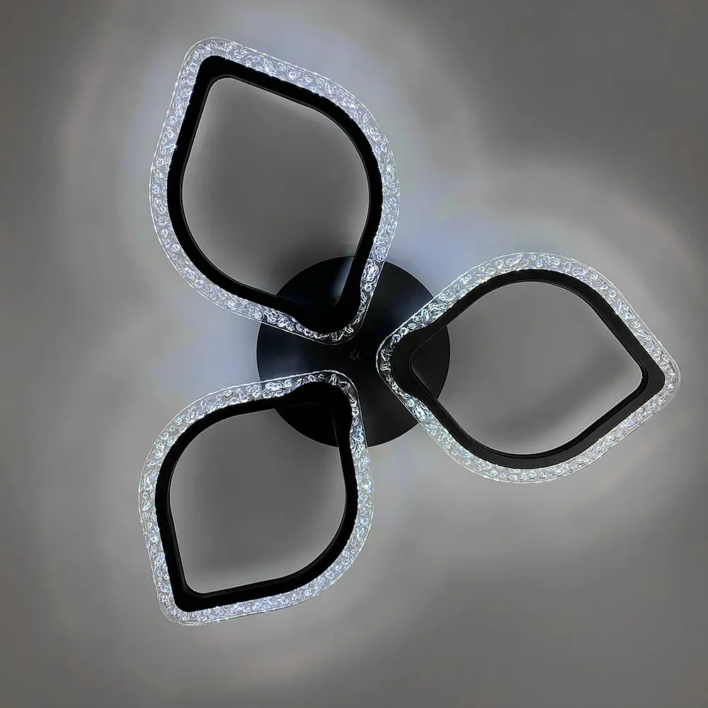 Потолочная LED люстра в черном корпусе на 3 листочка Line.F A 2522/3 - фото 5