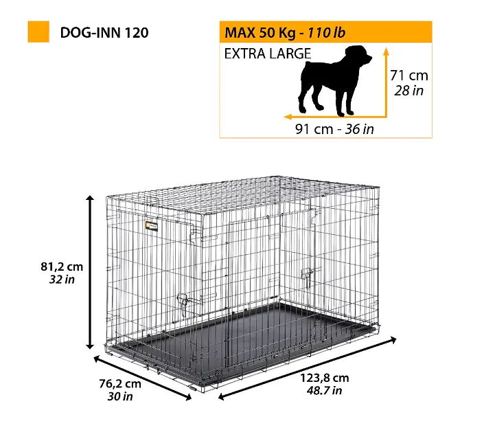 Вольєр для собак Ferplast Dog-Inn 120 чорний 123,8×76,2×81,2 см 73196017 - фото 2