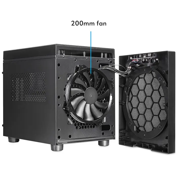 Корпус Chieftec THE CUBE CI-03B-OP, без БЖ, fan 20cm, mATX, Black - фото 2
