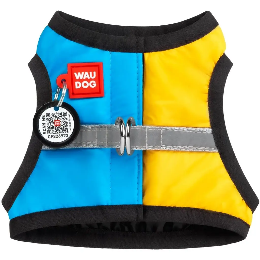 Шлея для собак м'яка Waudog Clothes з QR паспортом Colors of freedom, XS4, 36-39х26-28 см - фото 2