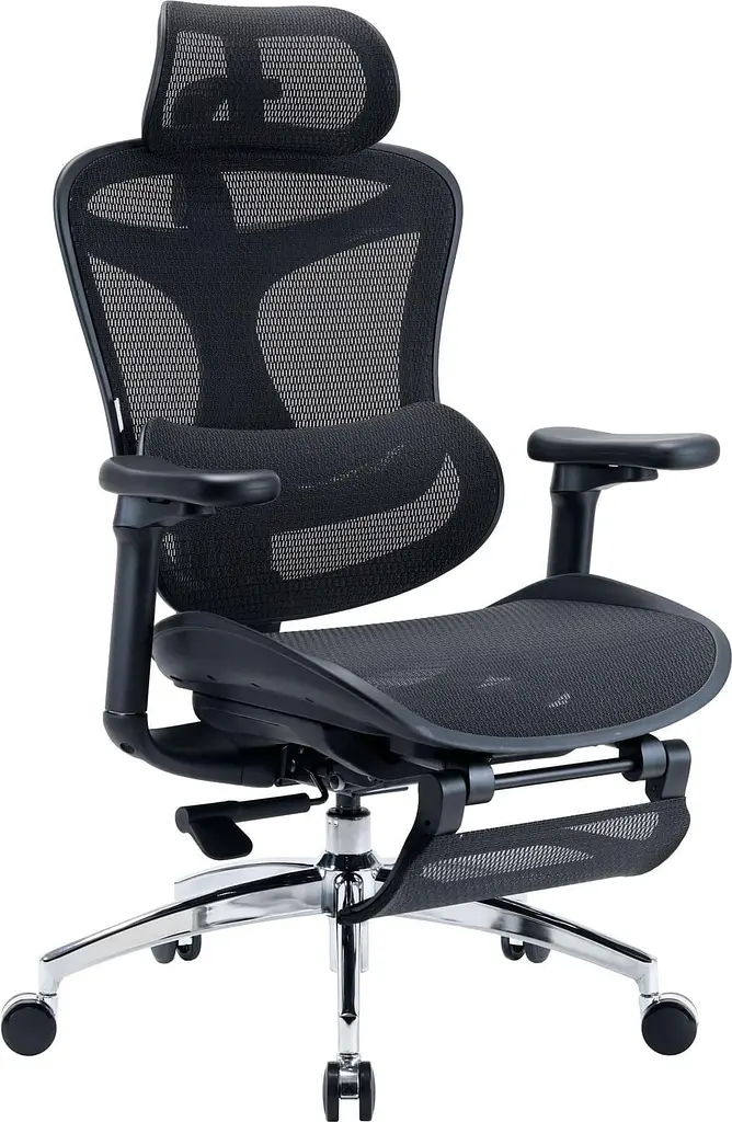 Офісне крісло Sihoo DORO C300L Mesh Black with footrest (DORO-C300L-A3-101-JT) - фото 3