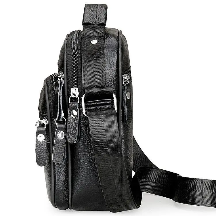 Чоловіча сумка барсетка 17x21x9, шкіряна сумочка планшет Tiding Bag 75003 чорна 170 - фото 5