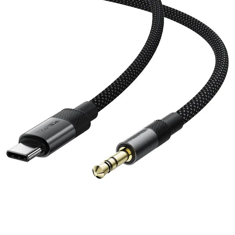 Аудіо кабель Aux Acefast J11 (Type-C to AUX 3.5mm plug) (1m) Black - фото 4