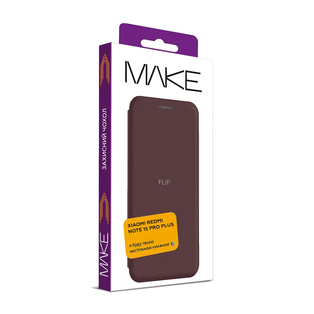 Чохол-книжка MAKE Xiaomi Redmi Note 15 Pro+ Flip Mocha Brown - фото 2