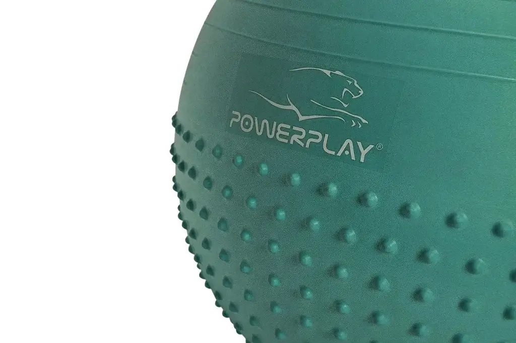 М'яч для фітнесу Power Play 4003 65 см, Green із насосом - фото 2
