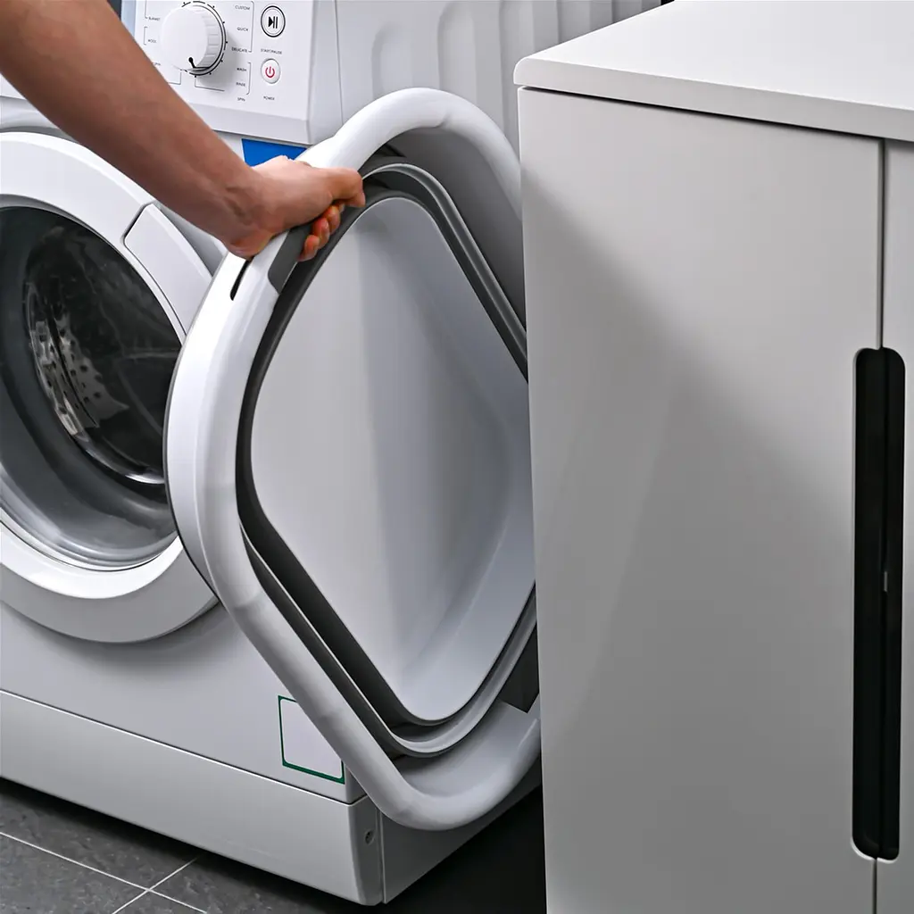 Ведро складное MBM My Home Bin-18 бело-серое 26 л (BIN-18 26L WHITE/GRAY) - фото 4