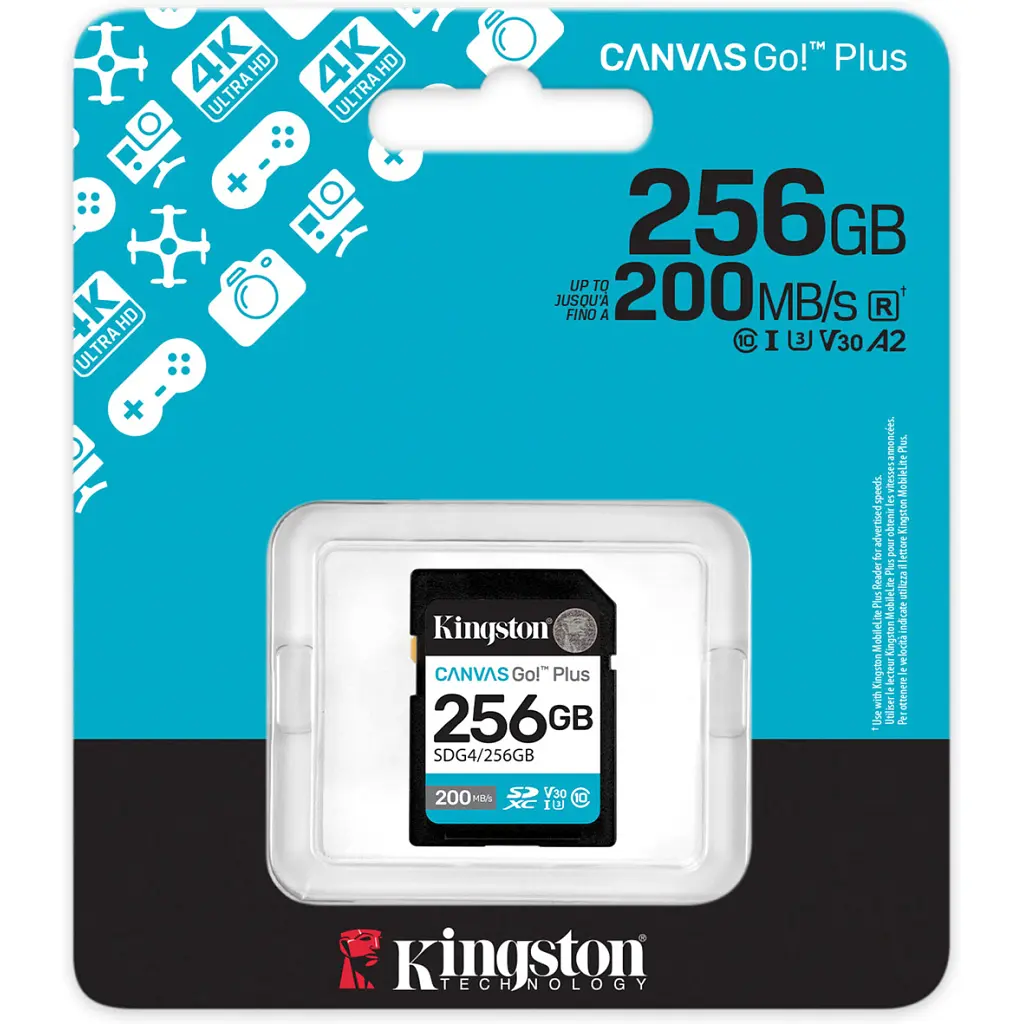 Карта пам'яті Kingston 256GB SDXC сlass 10 UHS-I U3 V30 Canvas Go Plus G4 (SDG4/256GB) - фото 3