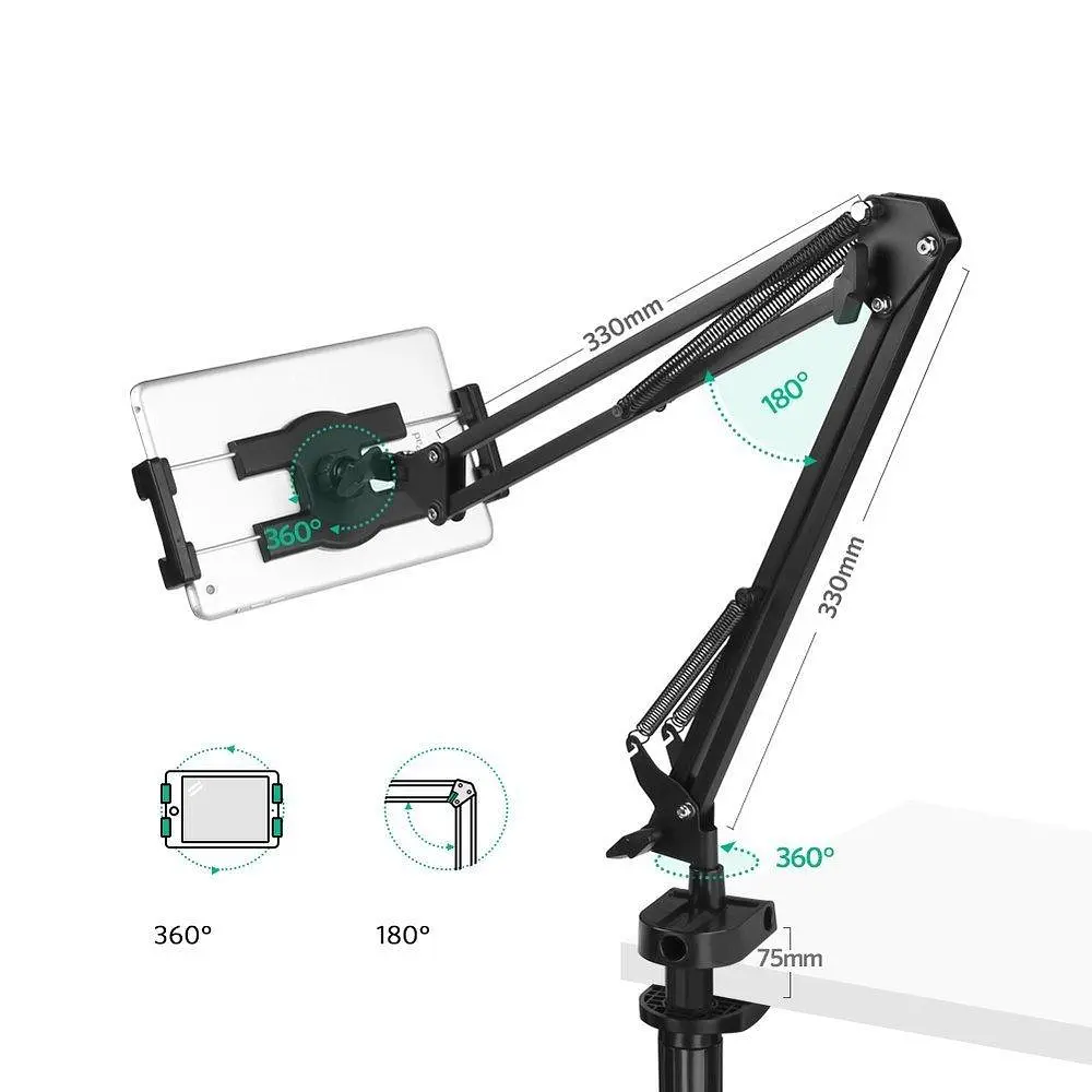Утримувач для телефону UGREEN 50394 LP144 Universal Holder with Folding Long Arm - фото 2