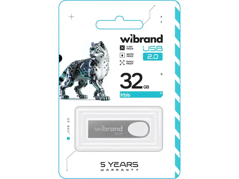 Флешка Wibrand 32 GB Irbis Silver USB 2.0 (WI2.0/IR32U3S) - фото 2