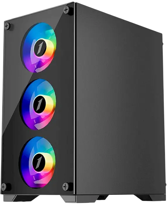 Корпус 1stPlayer X2-M-BK-4F7 ARGB Black - фото 3