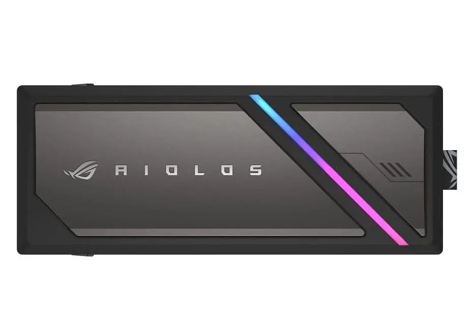 Портативний корпус ASUS для SSD ROG STRIX AIOLOS PCIe NVMe M.2 2230/2242/2260/2280 USB Type-C 3.2 Gen 2x2 ARGB чорний - фото 2