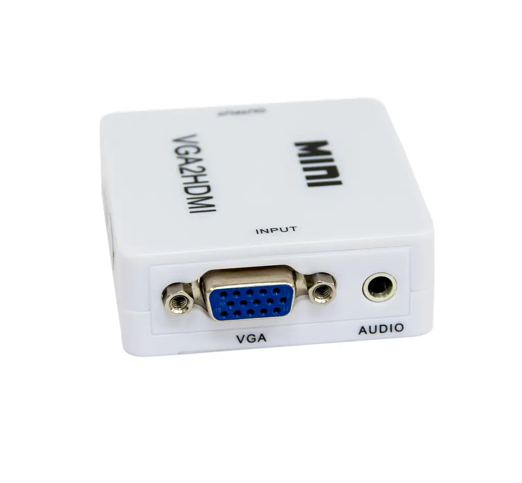 Перехідник з VGA HDMI зі звуком MiNi VGA2HDMI білий конвертор vga to hdm - фото 5