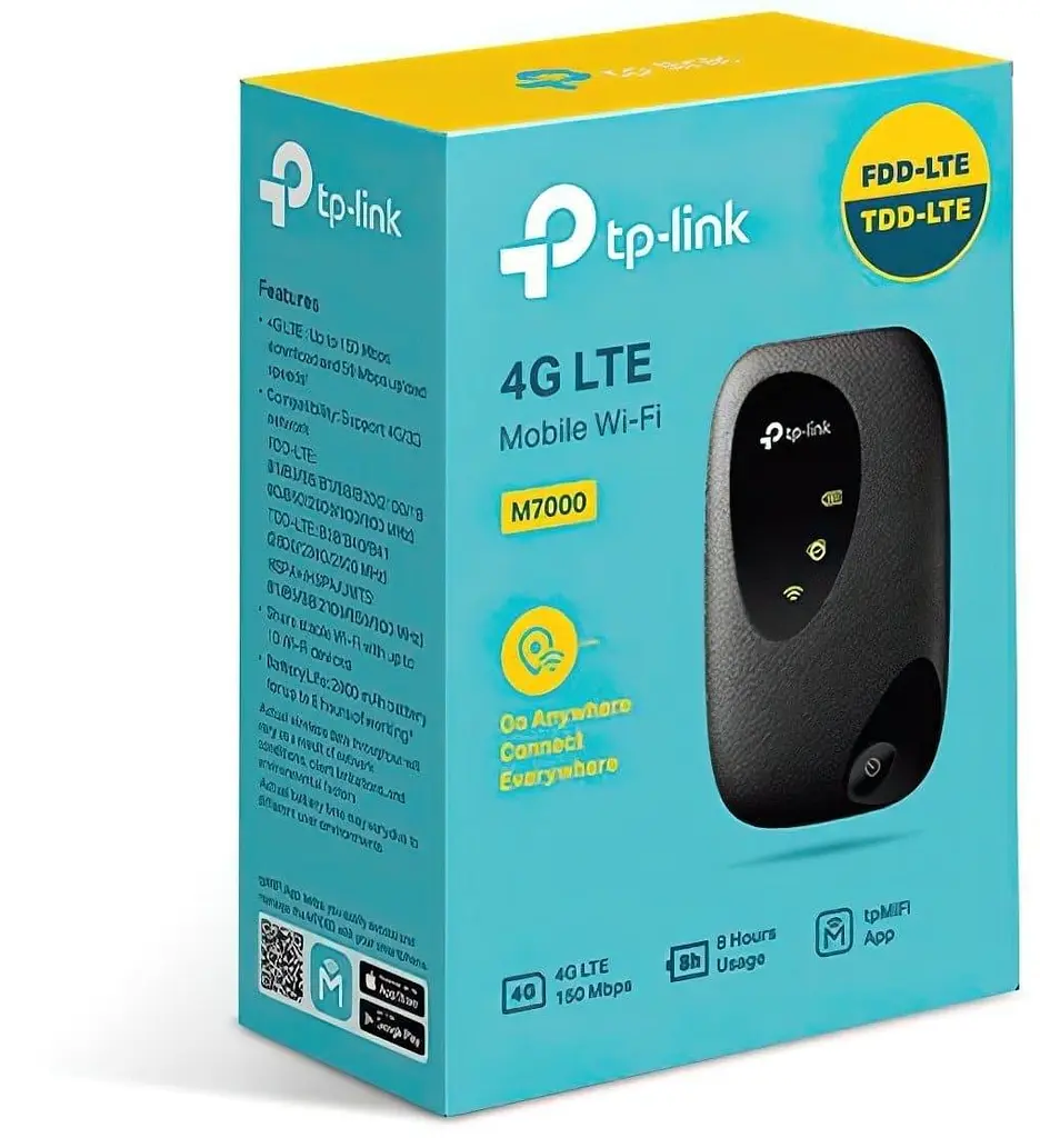 Маршрутизатор TP-Link 4G M7000 N150 Black 802.11n (M7000) - фото 3