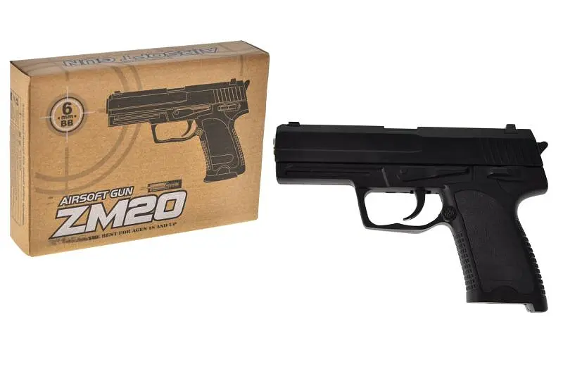 Іграшковий пістолет металевий на кульках кульки Airsoft Gun CYMA ZM20, коробка передач. 15х3х10см