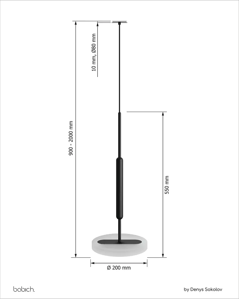 Подвесной светильник Babich Studio FOG 200 Black (RAL 9005) - фото 4