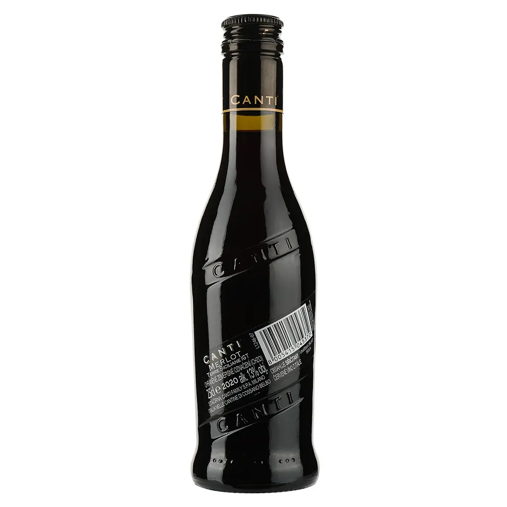 Набор вино Canti Merlot Terre Siciliane сухое красное 0.75 л + вино Canti Merlot Terre Siciliane сухое красное 0.25 л - фото 4