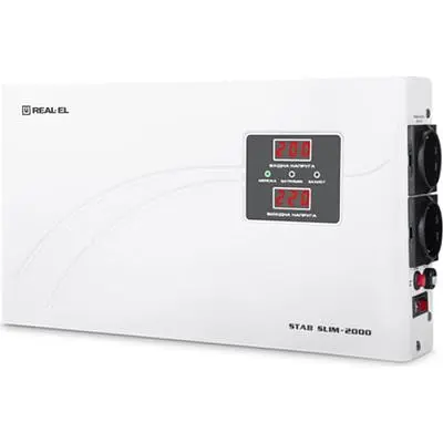 Стабилизатор Real-El STAB SLIM-2000 white (EL122400008) - фото 2