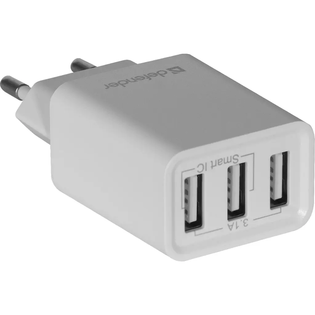 Зарядное устройство для Defender UPA-31 white, 3xUSB, 5V / 3.1A (83587) - фото 2
