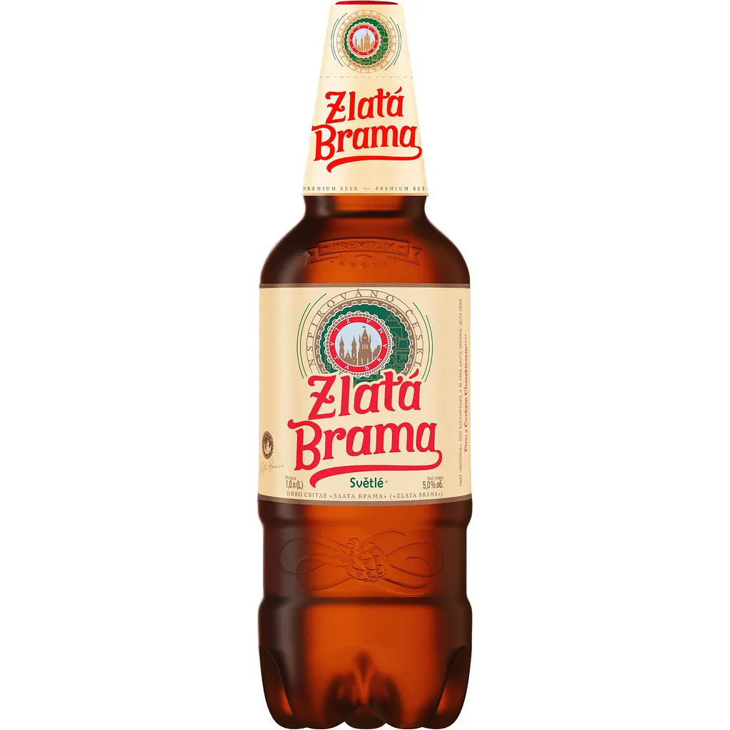 Пиво Zlata Brama світле 5% 1 л