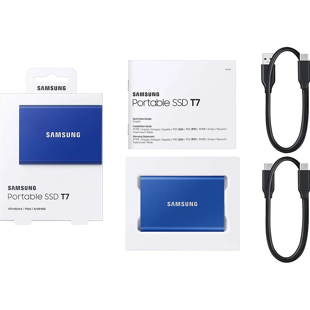 Накопитель SSD Samsung SSD T7 2 TB Indigo Blue (MU-PC2T0H/WW) - фото 4