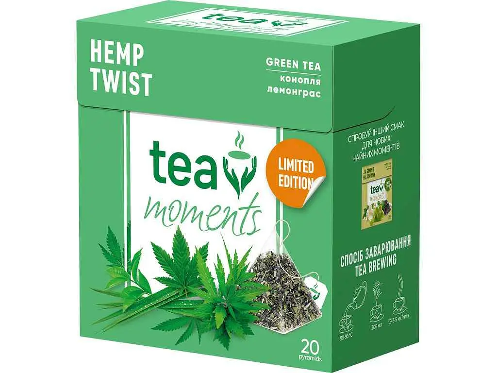 Чай пакетований зелений Tea Moments Hemp Twist 36г (1,8) 20 пакетиків