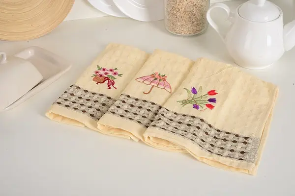 Набор полотенец Soho Crocuses, 25х50 см, 3 шт., кремовый (1179К) - фото 3