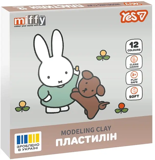 Пластилін "Yes" Miffy 12 кольор. 240гр №540719