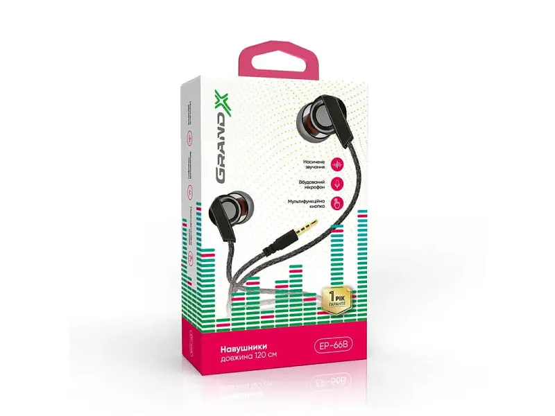 Наушники с микрофоном Grand-X EP-66B Black - фото 2