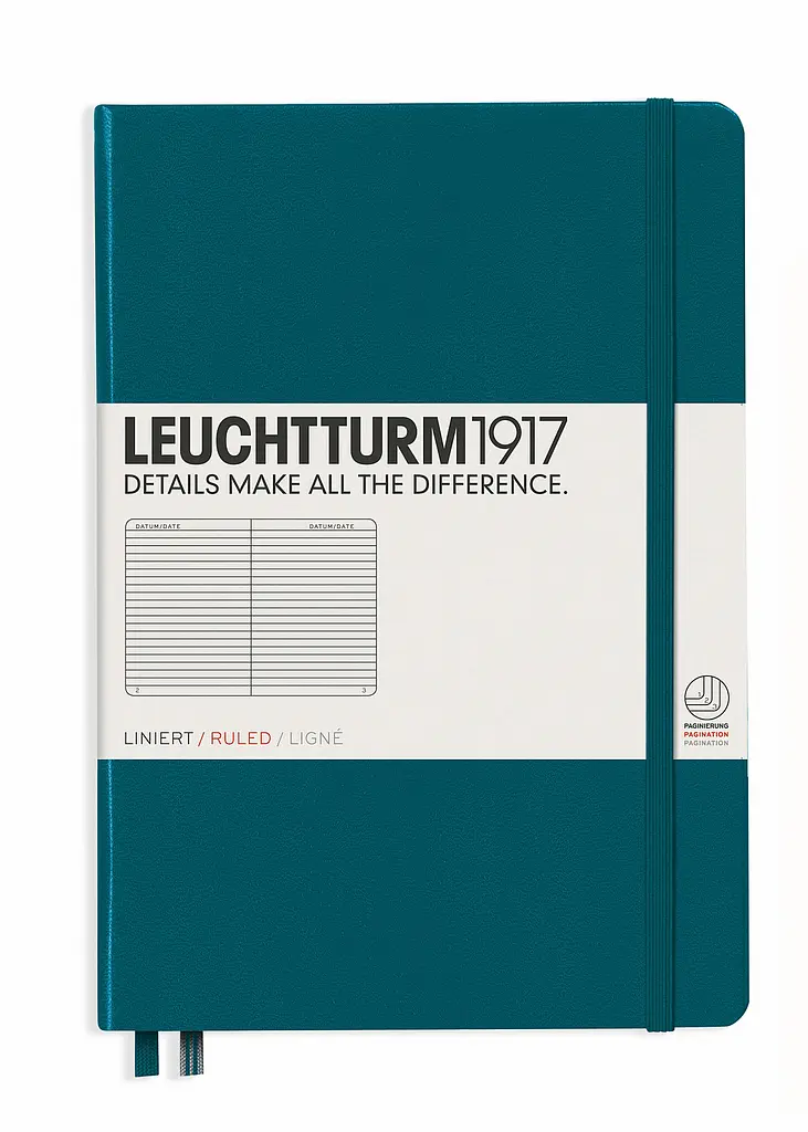 Блокнот Leuchtturm1917 Середній, тихоокеанський зелений, лінія (359692) - фото 7