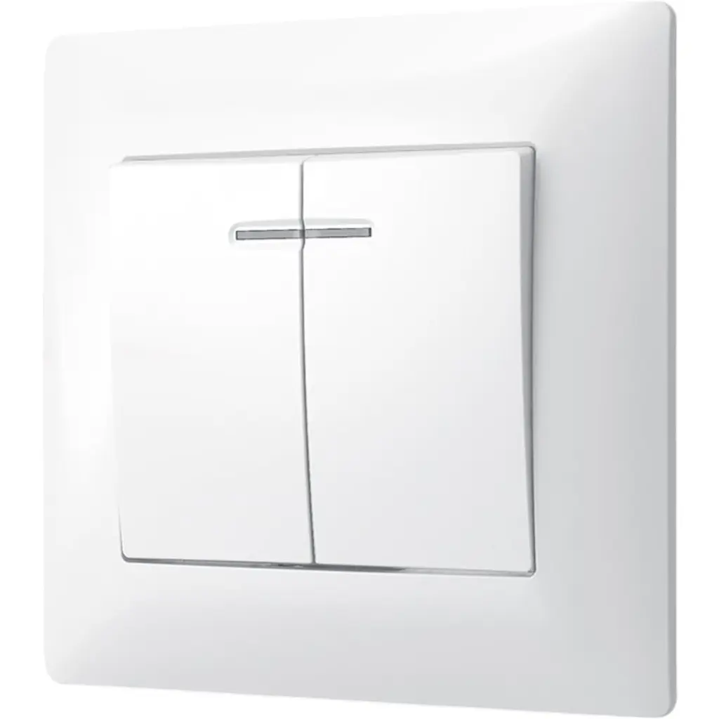 Вимикач двоклавішний Videx Titanum Standard з підсвіткою білий 1 шт. - фото 2