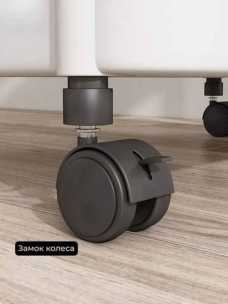 Універсальна пересувна етажерка на коліщатках 360°, 4 яруси, 21.5х32.5х97 см, Зручний стелаж - візок на колесах, Білий - фото 8