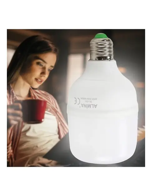 Світлодіодна LED-лампа акумуляторна автономна аварійна 30 W лампочка, цоколь E27, перезаряджувана ALMINA DL-030 - фото 2