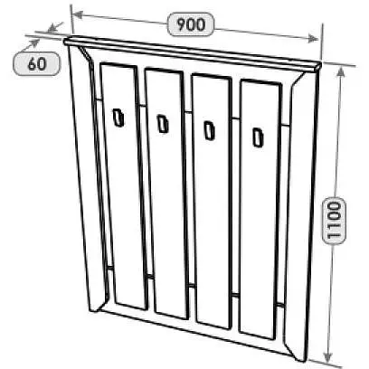 Вішалка настінна Еверест Нордік 900, 90х6х110 см Графіт + Дуб крафт золотий (EVR-5518) - фото 4