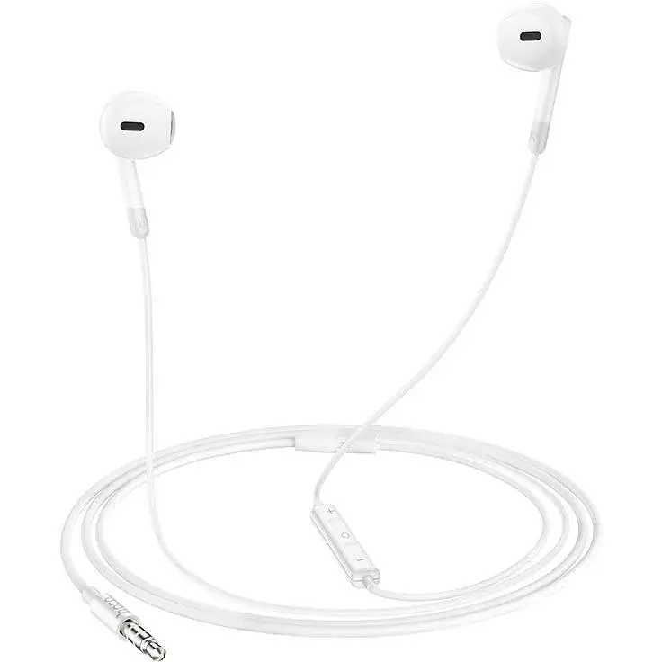 Навушники Hoco Pure joy wire control earphones with microphone 3.5 мм M109 білі - фото 3