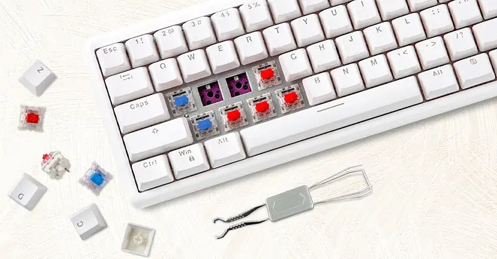 Клавіатура бездротова Motospeed SK66 Gateron Синій Hot Swap Білий (mtsk66wmb) - фото 5