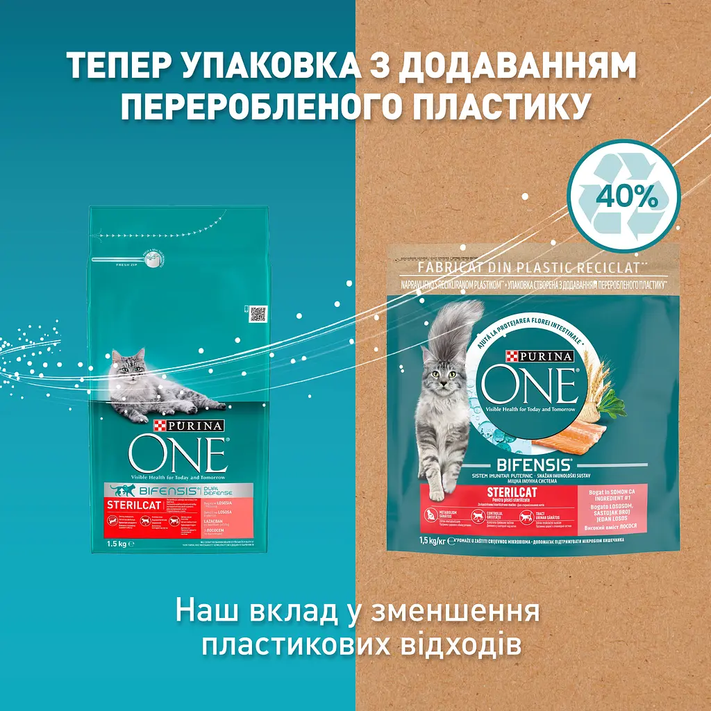 Сухий корм для стерилізованих котів Purina One Sterilcat з лососем та пшеницею 1.5 кг (12425112) - фото 8