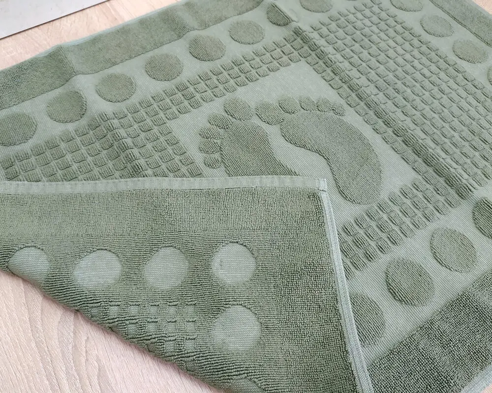 Турецький рушник для ніг Zeron 50х70 Green щільність 750 г/м2 - фото 3