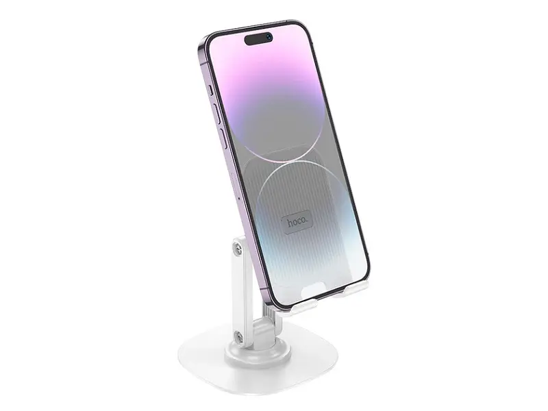 Держатель для телефона Hoco HD6 Winner dual-axis rotating desktop stand White - фото 3