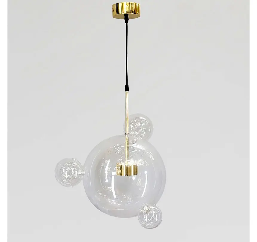 Світлодіодна підвісна люстра Artlight 81617/300-3GD з центральною скляною кулею та трьома декоративними кулями, 15W - фото 2